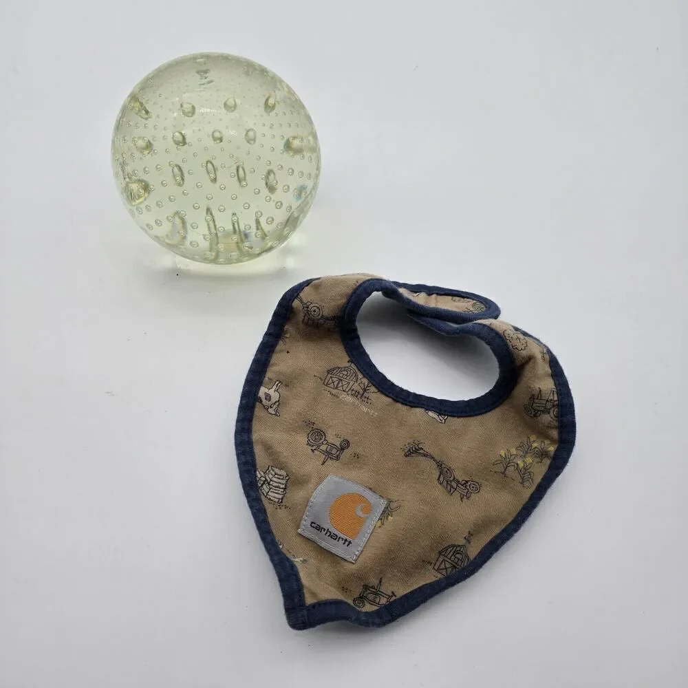 Carhartt Baby Bib Feeding Unisex Shower Gift Bandanna Brown Blue Farm One Size